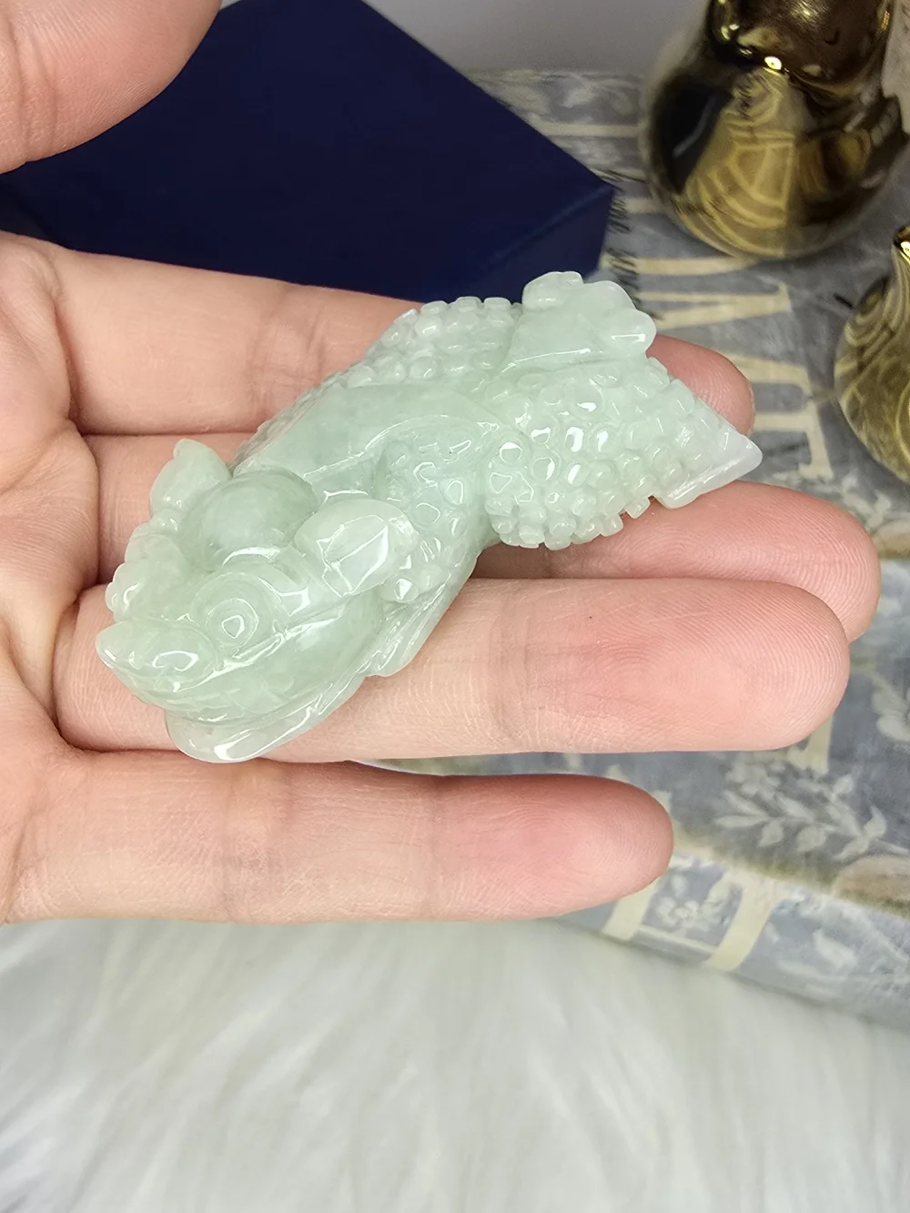 Grade A Natural Apple Jade Green Pixiu